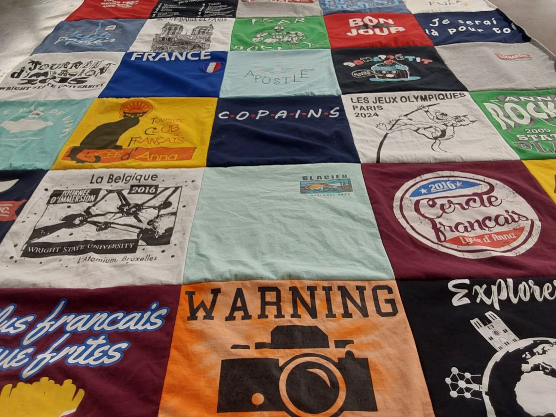 T-shirt quilt from wright state university by Kim from OH
