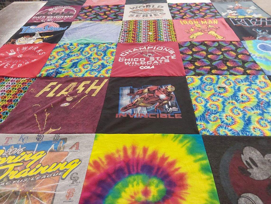 T-shirt quilt from chico state university by Peggy from ID