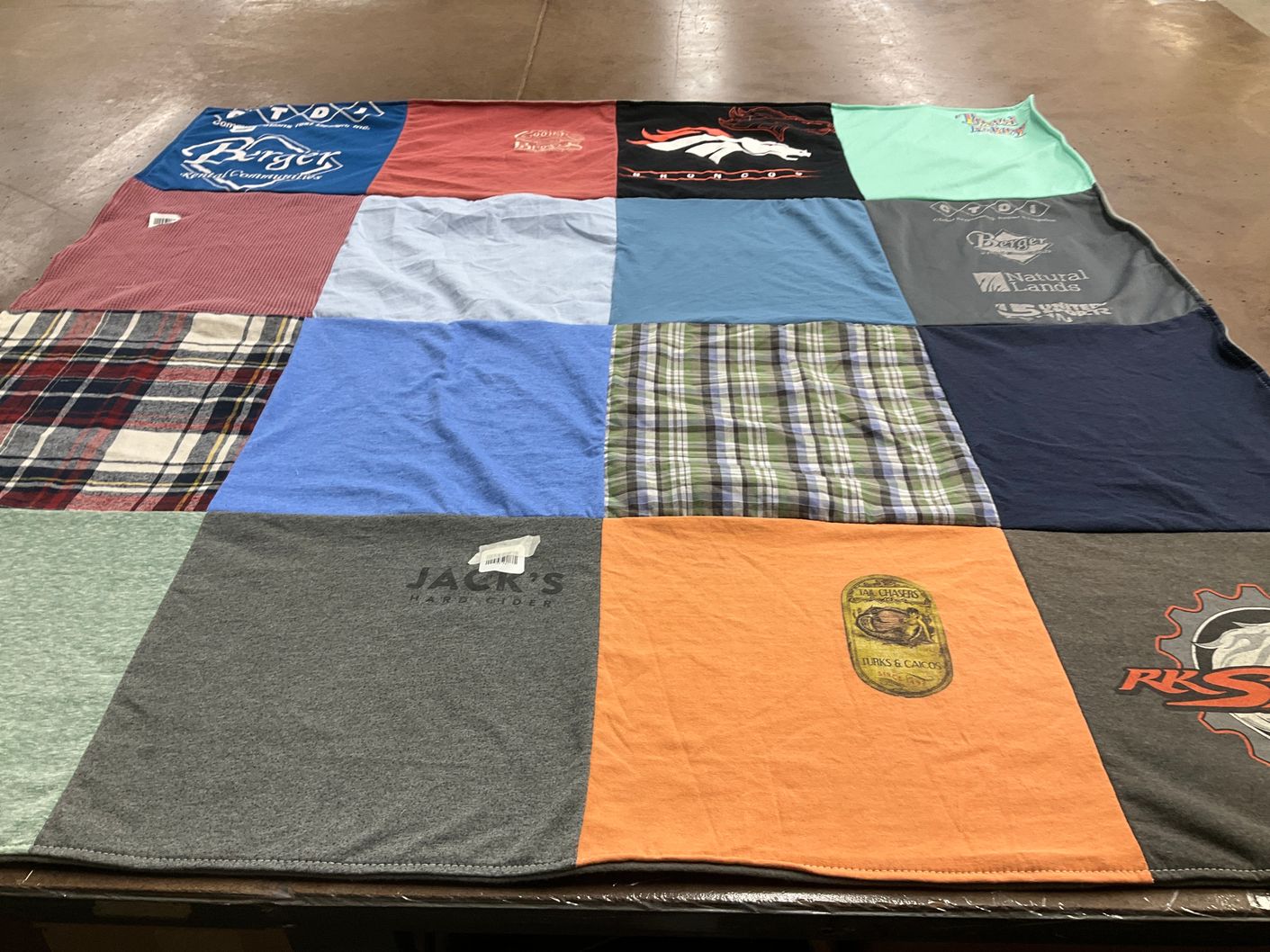 T-shirt quilt with eating, drinking themes by Jacklyn from PA