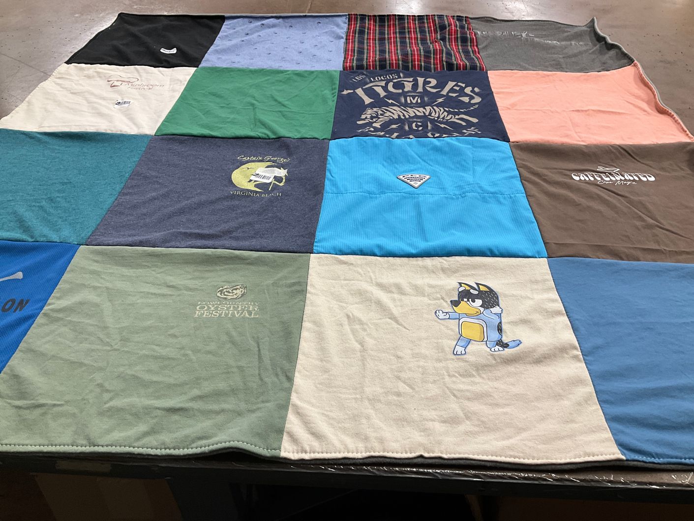 T-shirt quilt with ocean, animals themes by Jacklyn from PA
