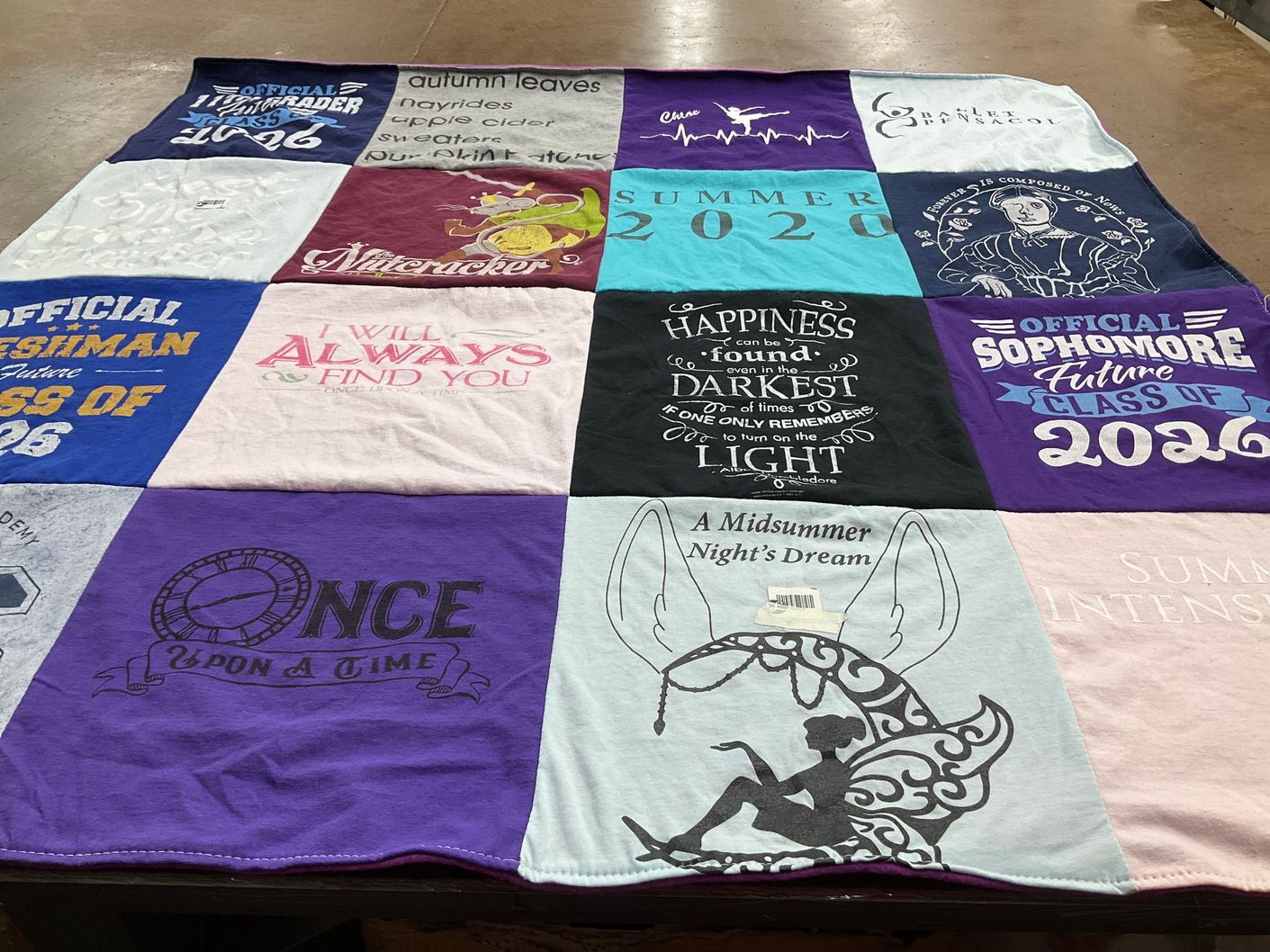 T-shirt quilt from bradley university by Danielle from FL