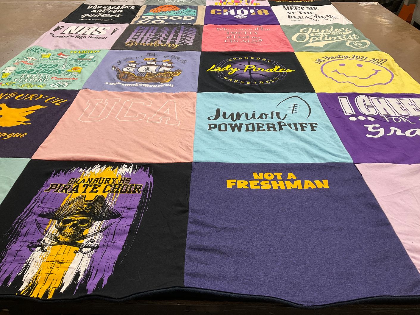 T-shirt quilt featuring lady pirates basketball by Sara from TX