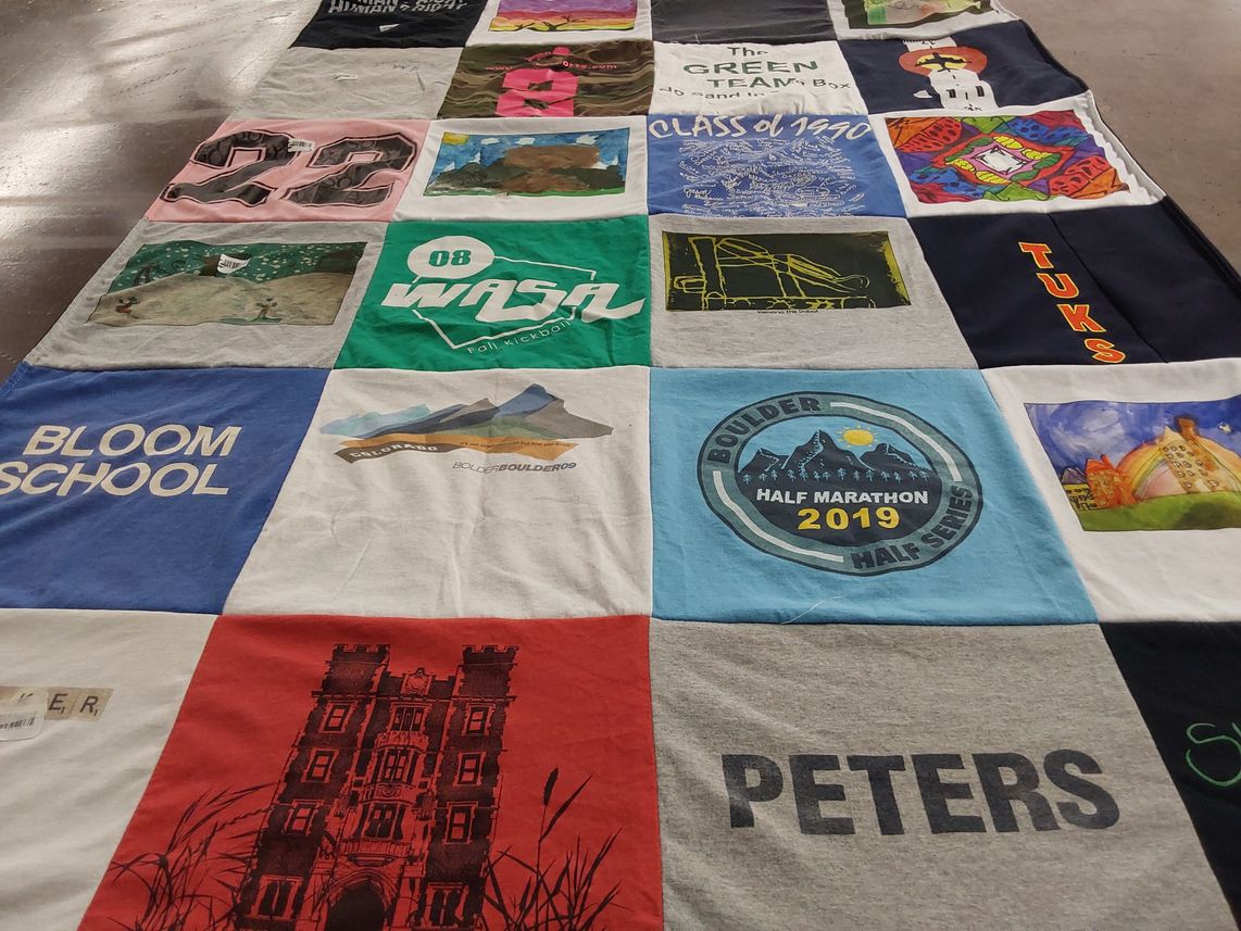 T-shirt quilt from bloom school by Christina from CO