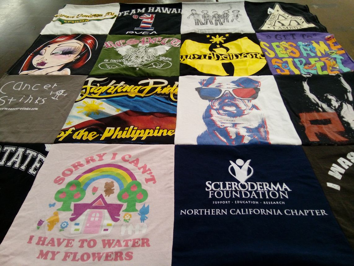 T-shirt quilt from california state university by Rosemarie from CA