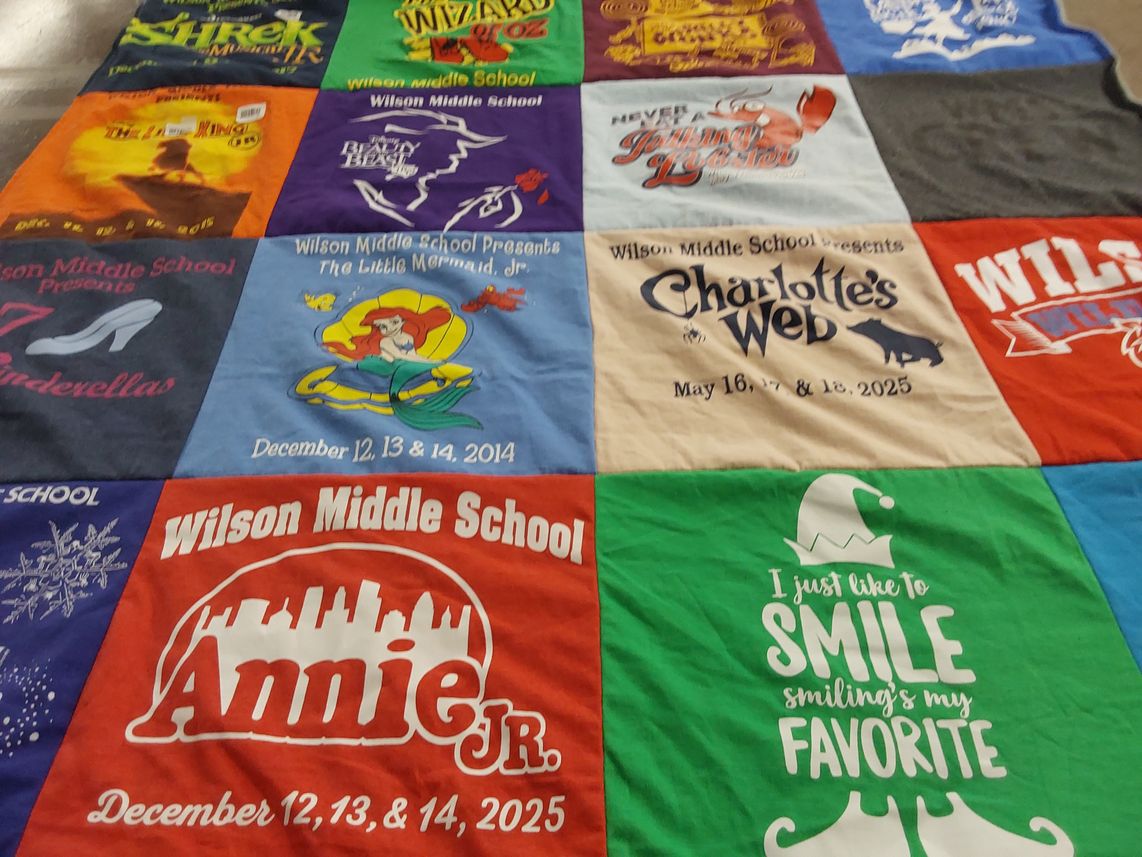 T-shirt quilt from wilson middle school by Zoe from MA