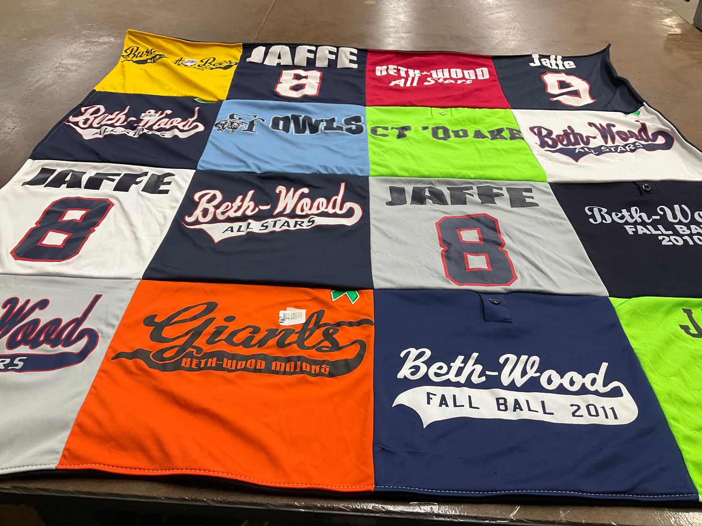 T-shirt quilt with baseball themes by Chris from MT