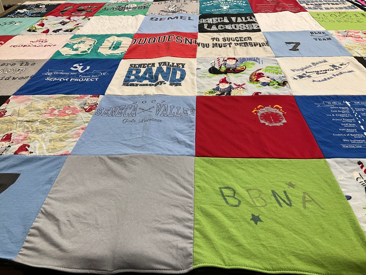 T-shirt quilt from seneca valley high school by Ann from DC