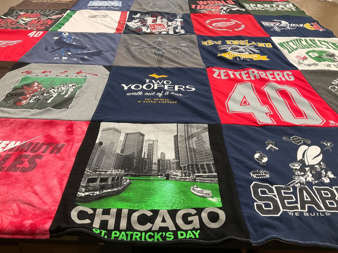 T-shirt quilt featuring detroit lions by Gail from MI