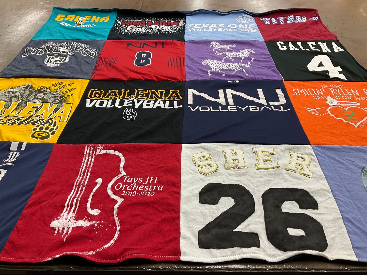 T-shirt quilt featuring nnj volleyball, galena volleyball by Meredith from NV