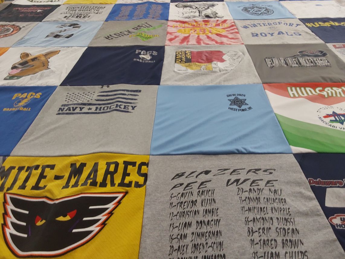 T-shirt quilt featuring mite-mares by Andrea from PA