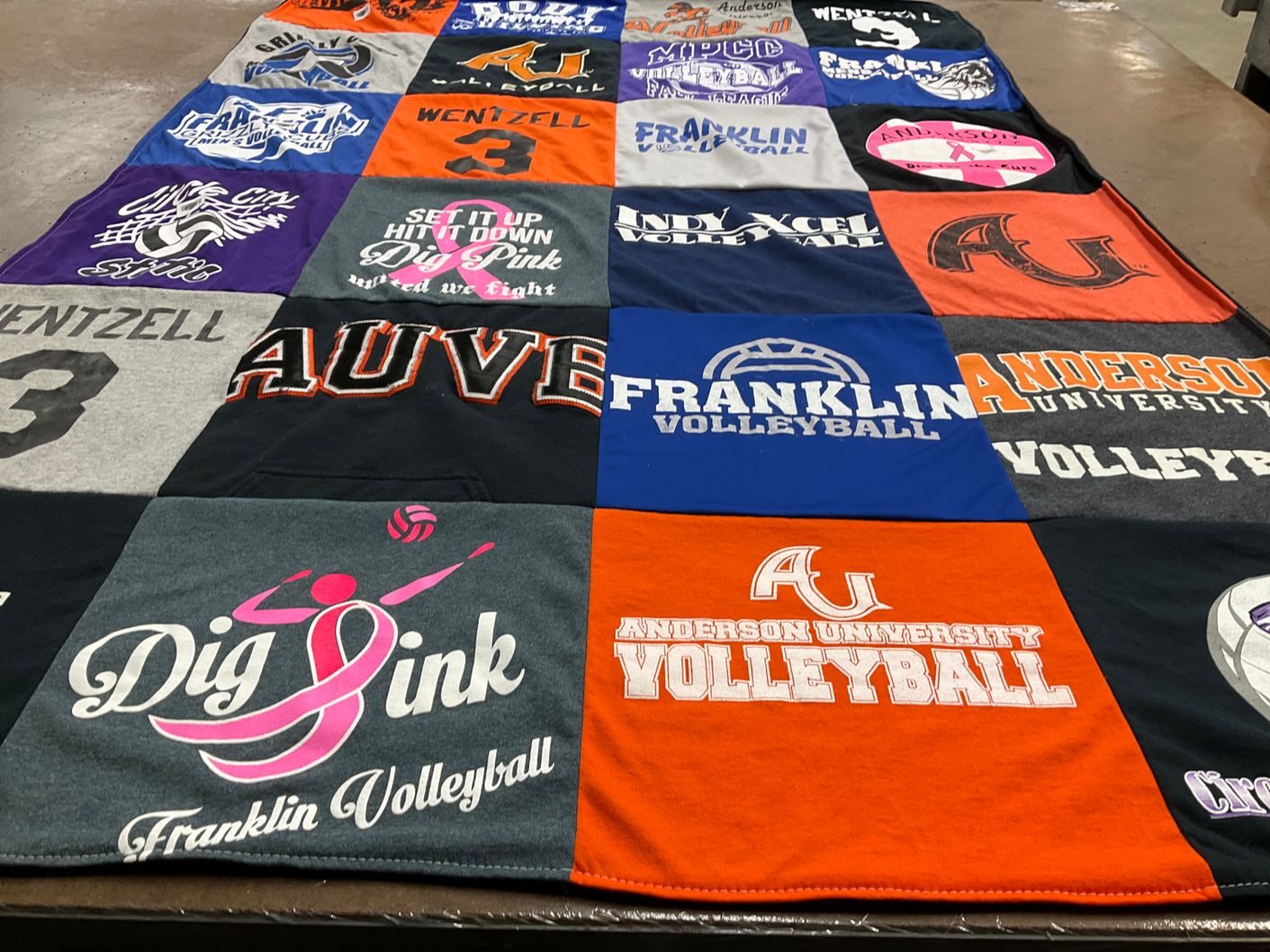 T-shirt quilt featuring franklin volleyball by Steve from IN