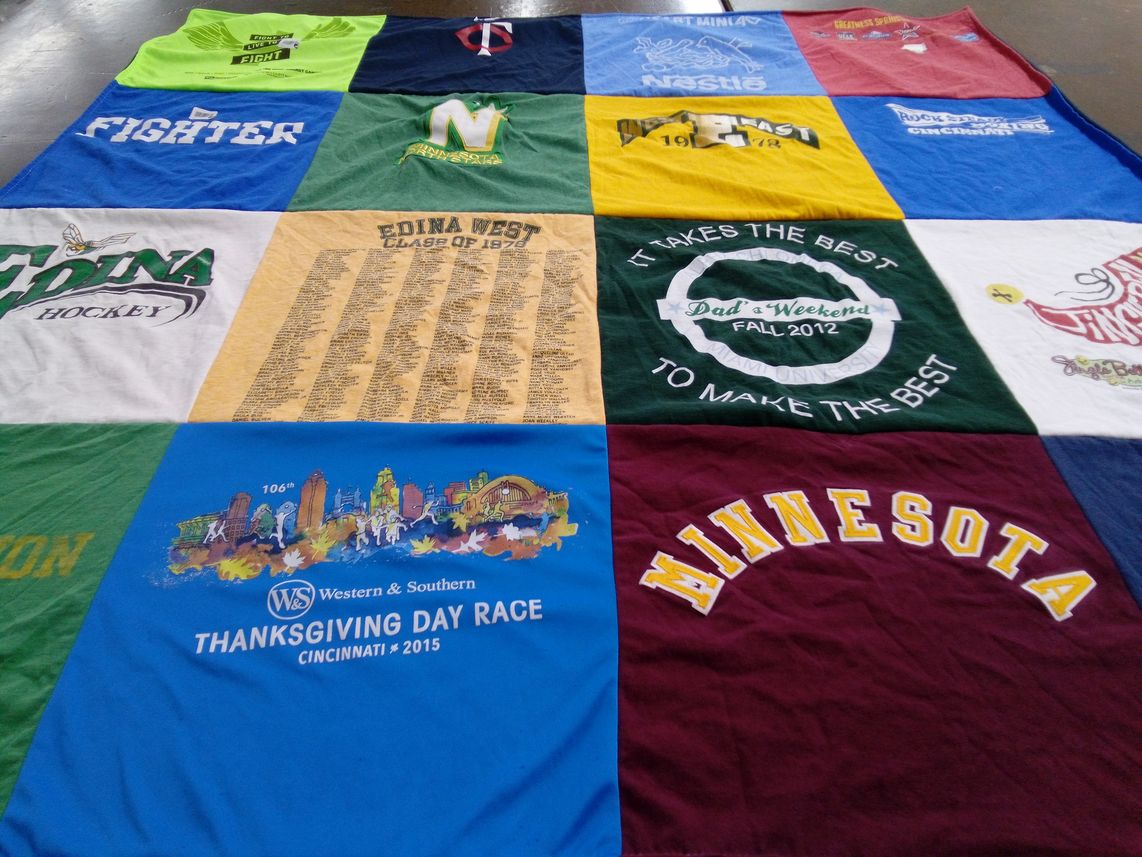 T-shirt quilt from edina west high school, university of minnesota by Ashley from OH