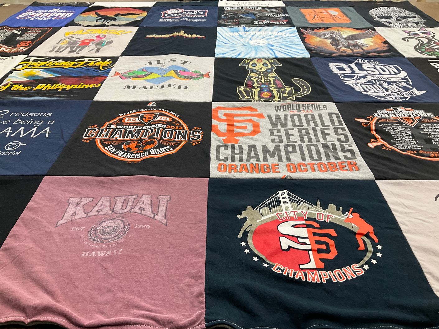 T-shirt quilt featuring san francisco giants by Richard from CA