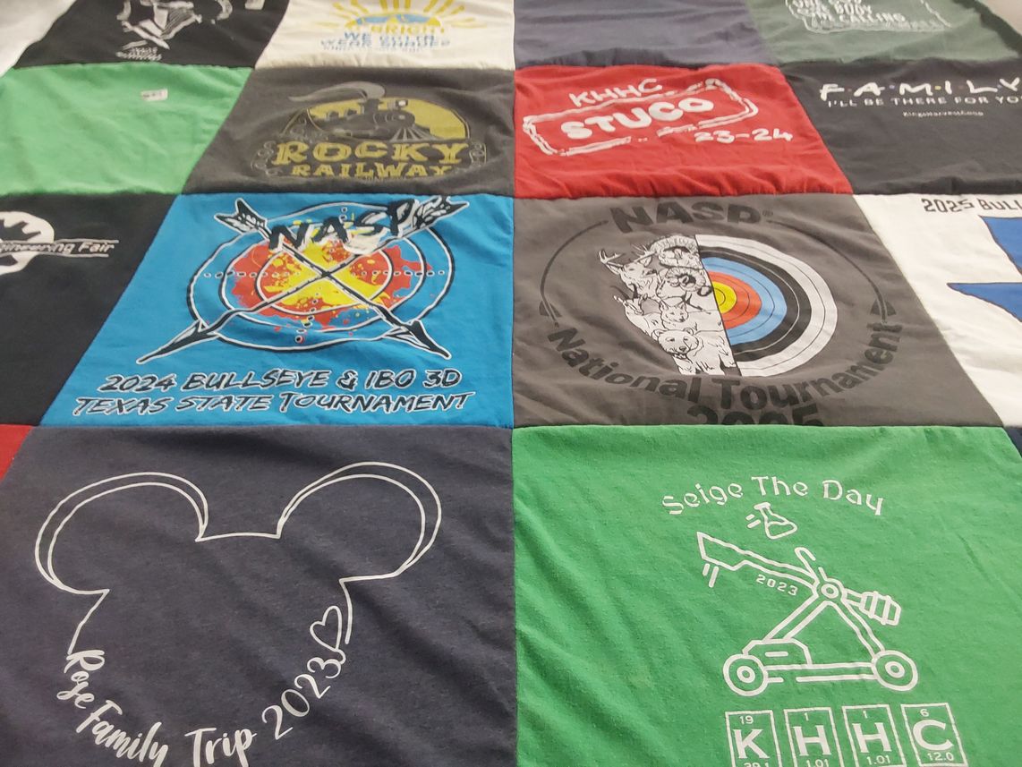 T-shirt quilt from khhc high school by Karen from TX