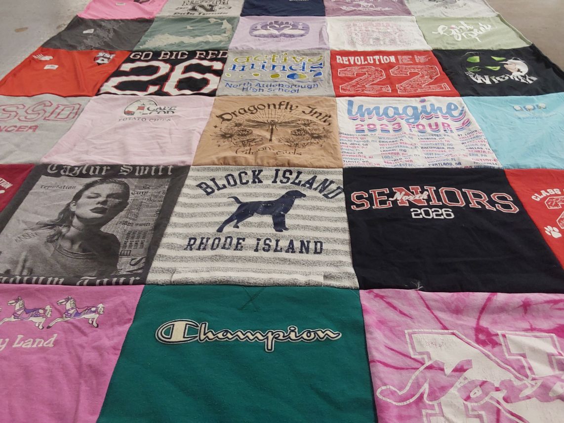 T-shirt quilt from north attleborough high school by Melissa from MA