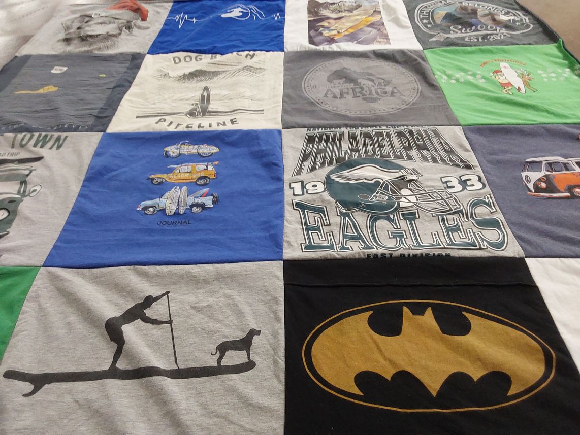 T-shirt quilt featuring philadelphia eagles by Wendy from FL