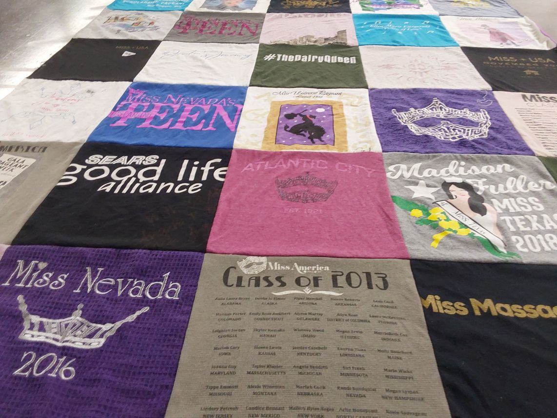 T-shirt quilt with pageantry, beauty pageants themes by Rocky from MA