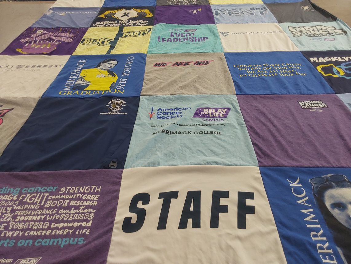T-shirt quilt from merrimack college by Kelly from VT