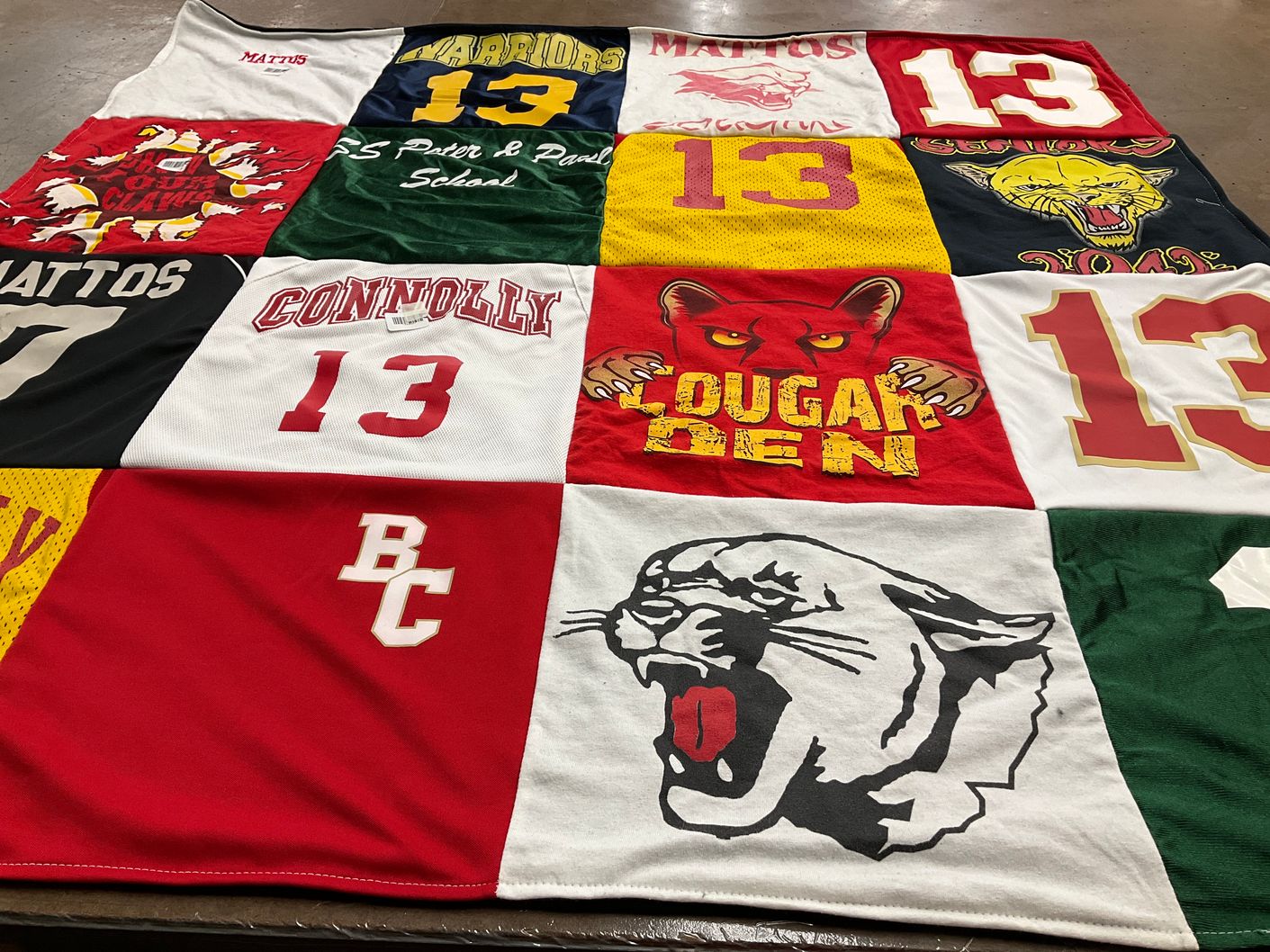 T-shirt quilt from boston college by Janice from MA