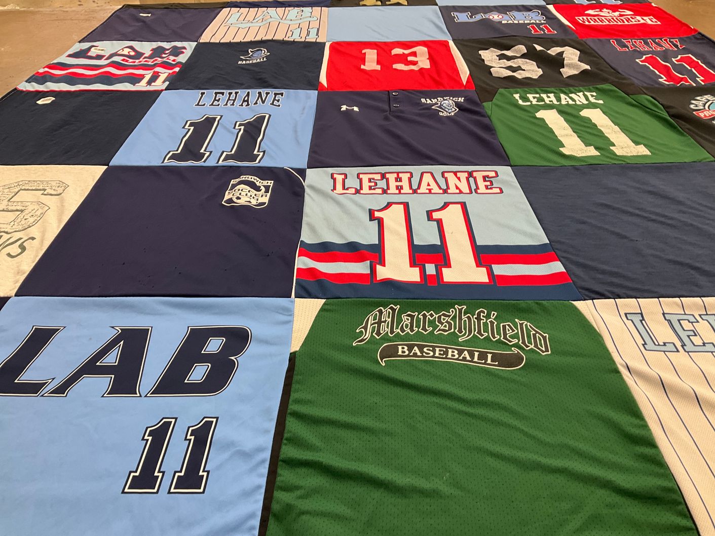 T-shirt quilt from marshfield high school by Erin from MA