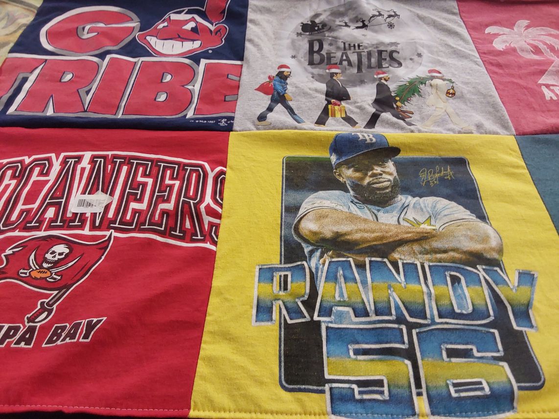 T-shirt quilt featuring tampa bay buccaneers by Penny from GA
