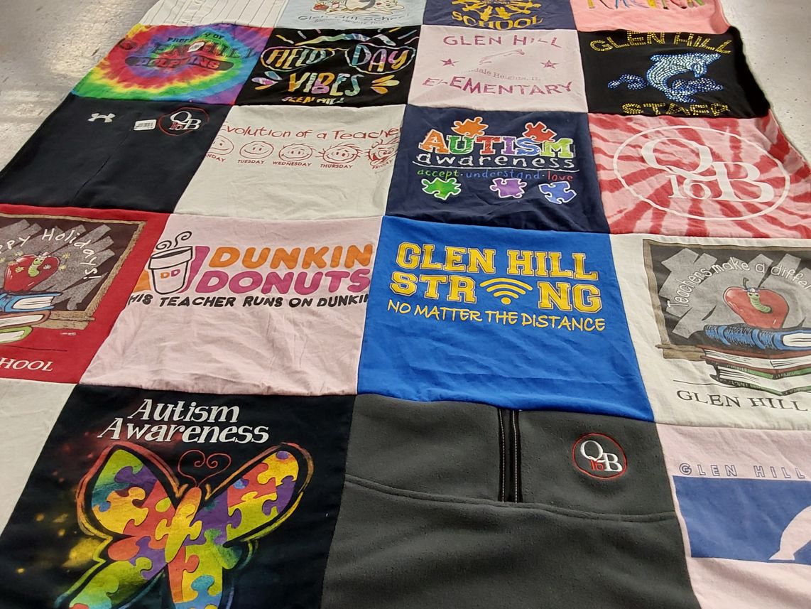 T-shirt quilt from glen hill elementary school, glen hill school by Melissa from IL
