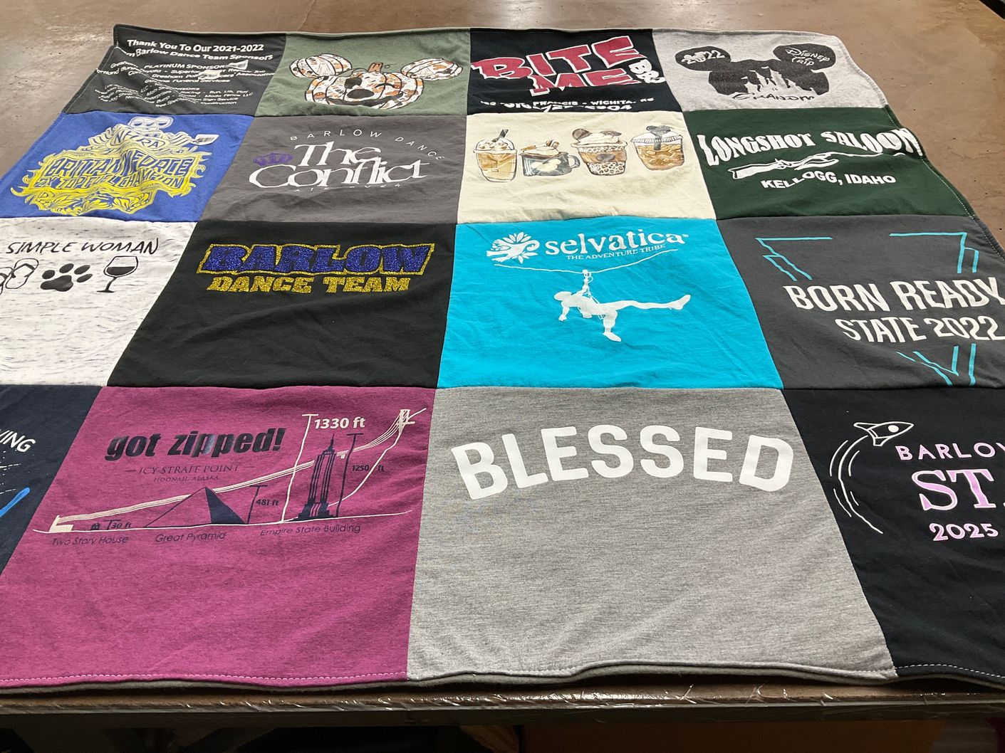 T-shirt quilt featuring barlow dance team by Barbara from OR
