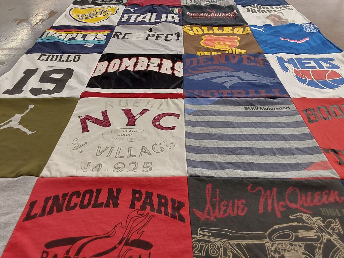 T-shirt quilt from monclair state university by Alexandria from FL