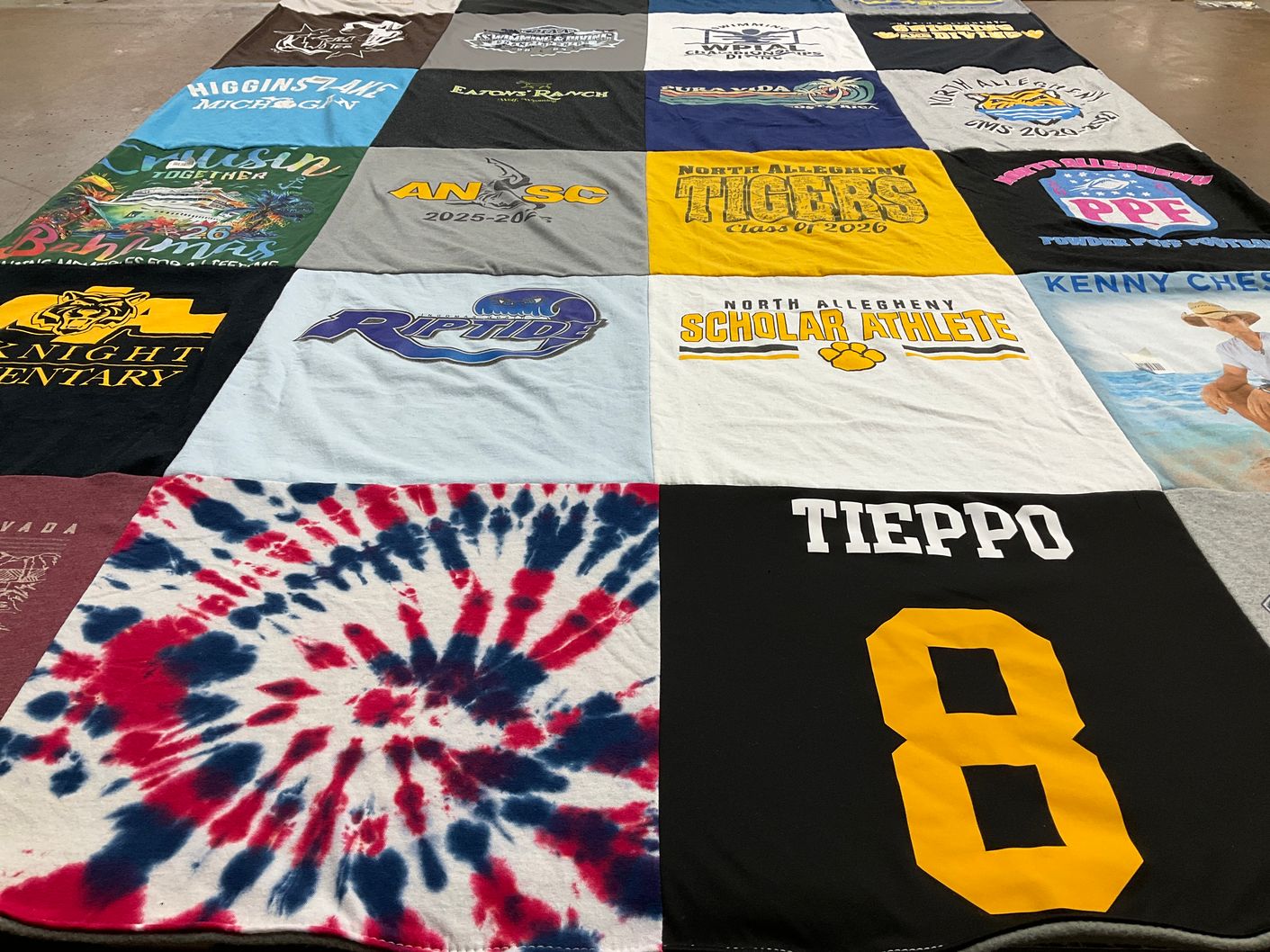 T-shirt quilt featuring north allegheny tigers by Shannon from PA