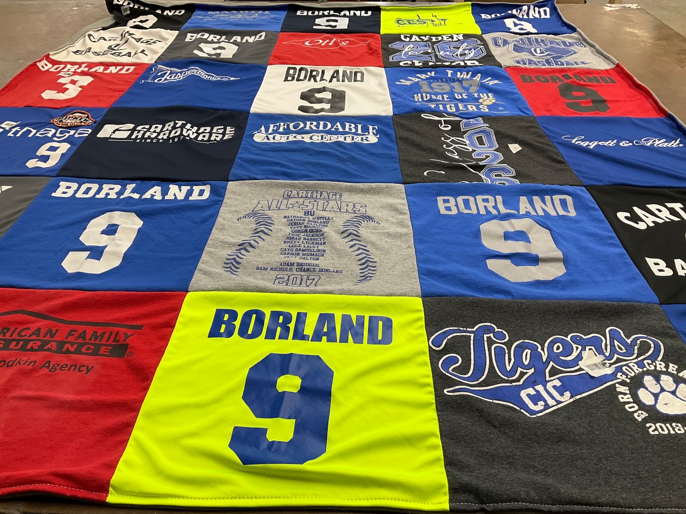 T-shirt quilt featuring tigets baseball by A from MO