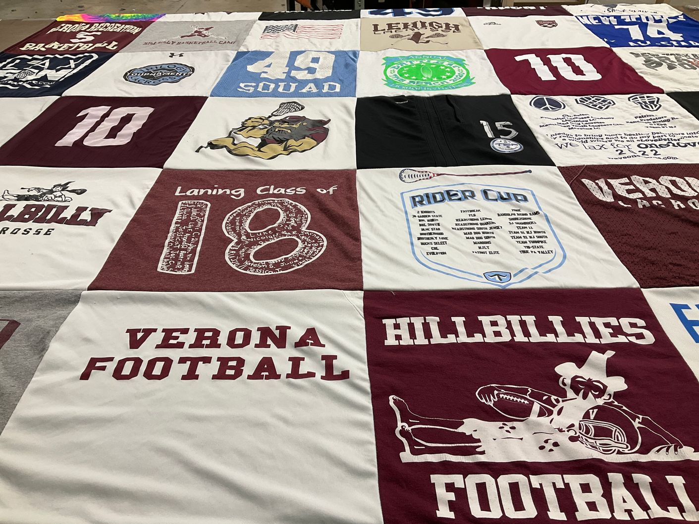 T-shirt quilt featuring verona football by Lisa from NJ