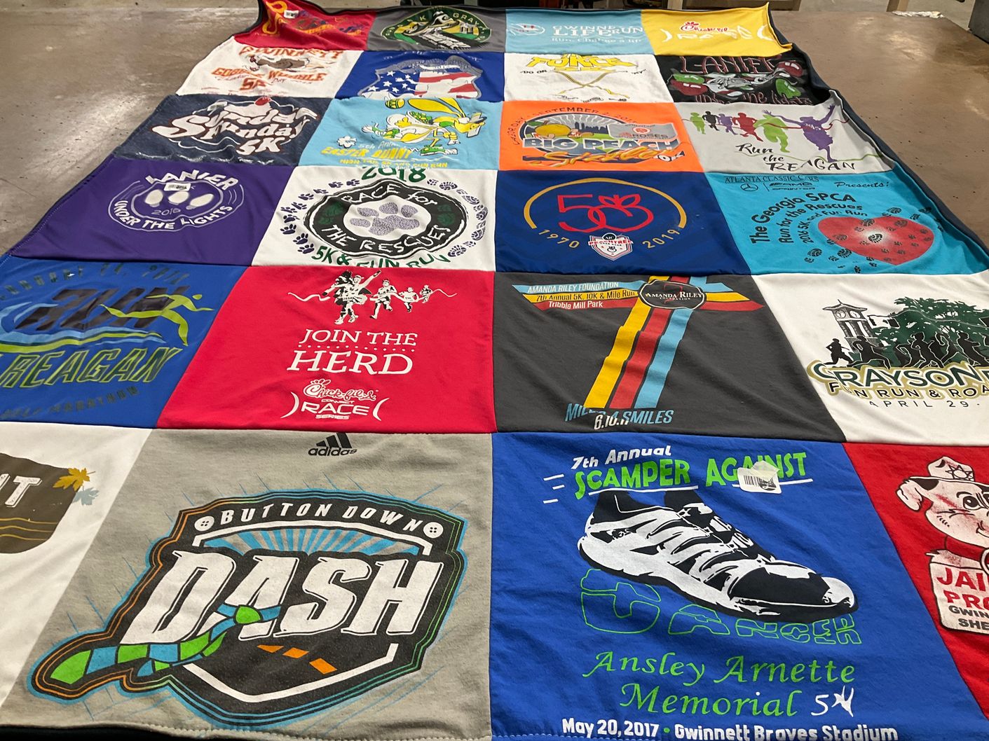 T-shirt quilt featuring grayson high school by Kay from GA