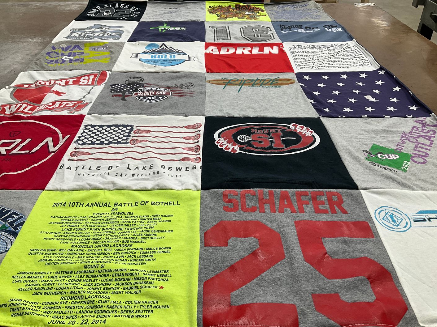 T-shirt quilt from mount si high school by Vanessa from WA