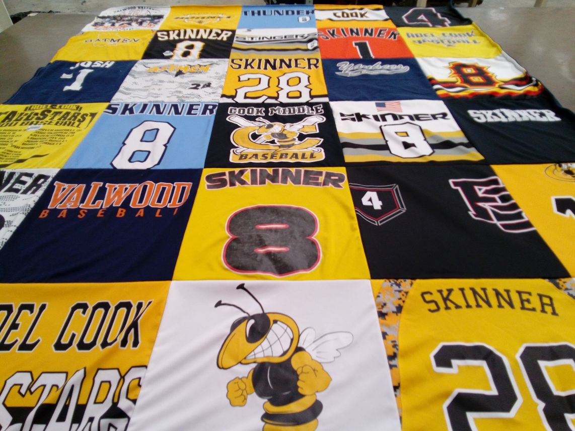 T-shirt quilt featuring valwood baseball by Michelle from GA