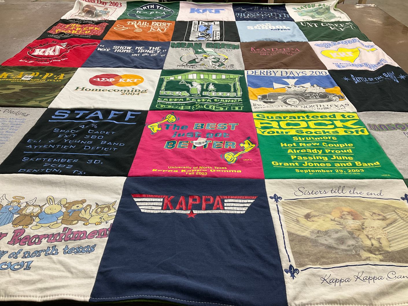 T-shirt quilt from university of north texas by Kassandra from TX