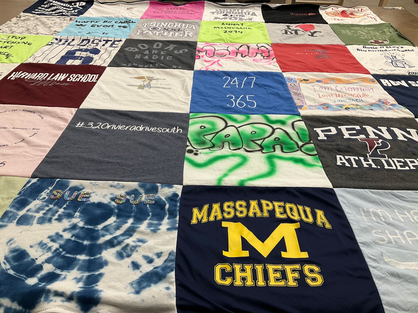 T-shirt quilt featuring massapequa chiefs by Susan from FL