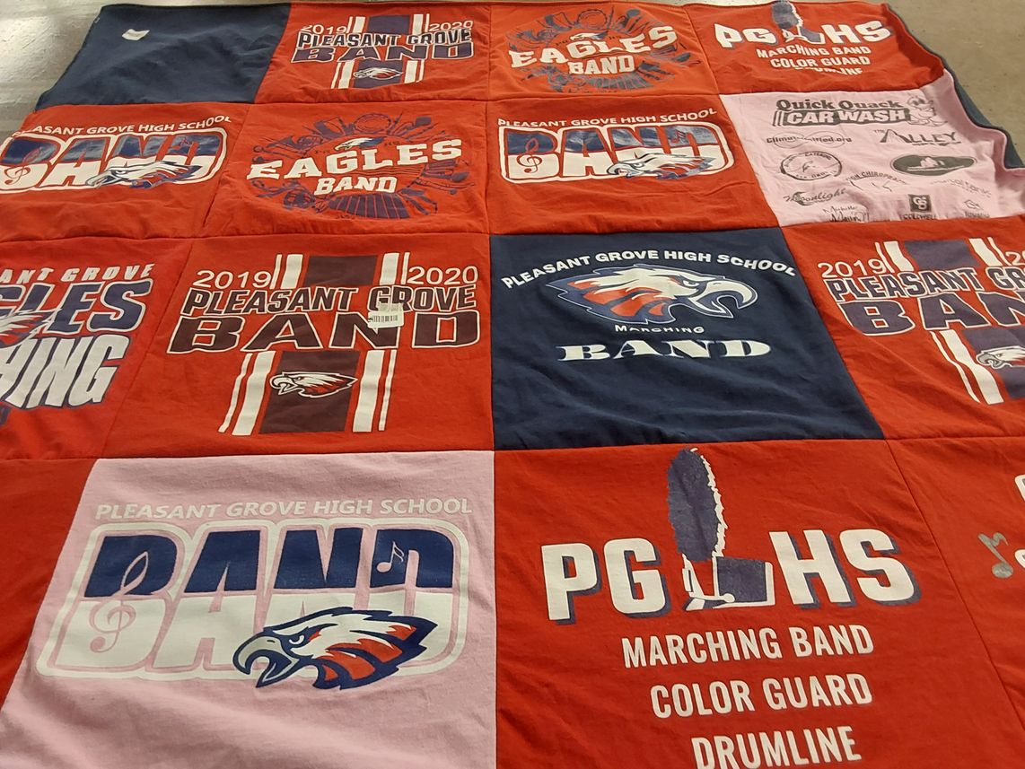 T-shirt quilt from pleasant grove high school by Jenny from CA