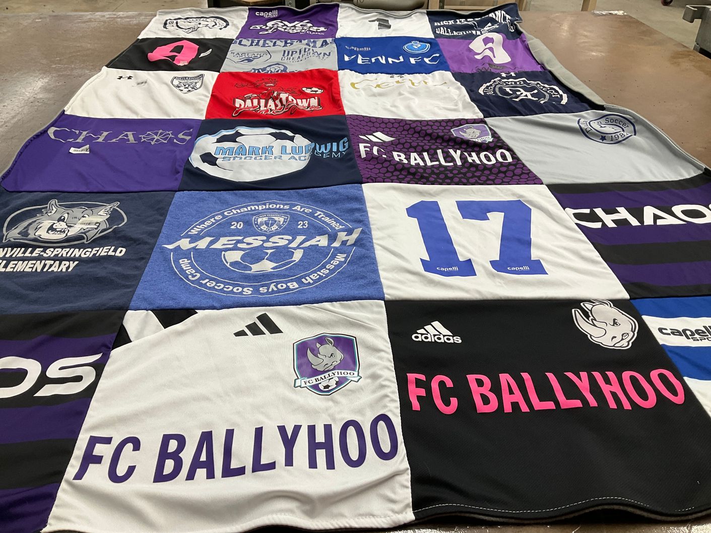 T-shirt quilt featuring fc ballyhoo by Suzanne from PA