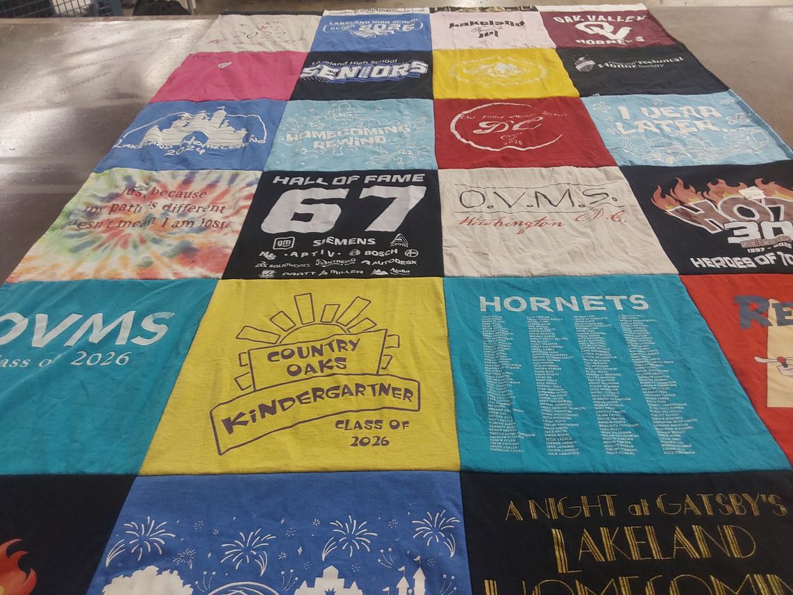 T-shirt quilt featuring hornets by Amanda from MI