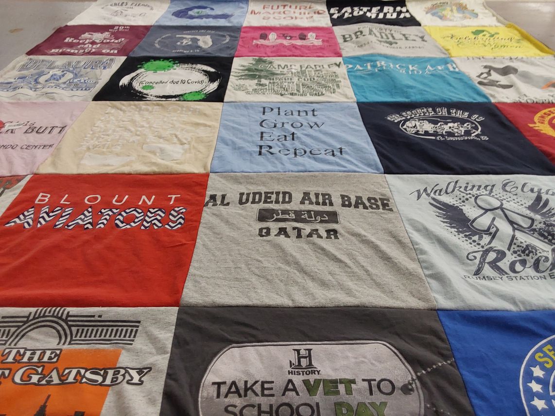 T-shirt quilt from blount high school by Laurie from WY