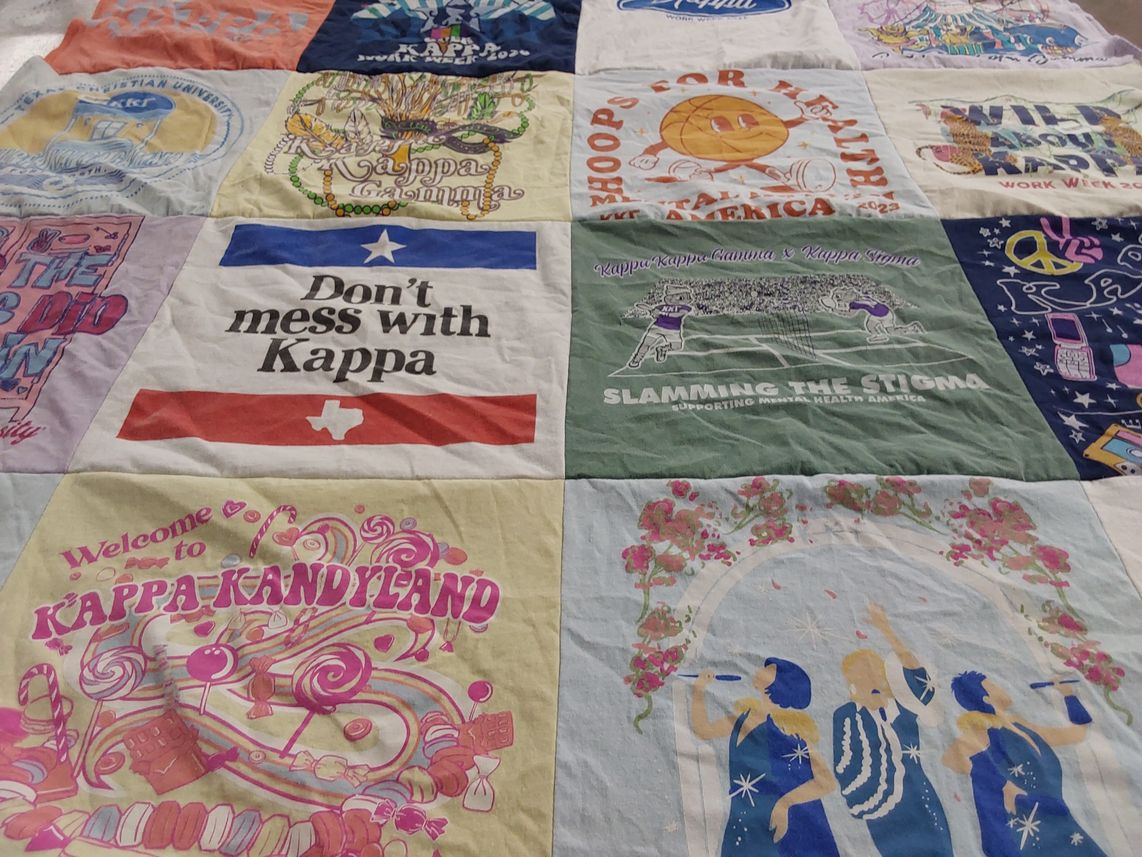 T-shirt quilt from tcu, texas christian university by Hailey from TX