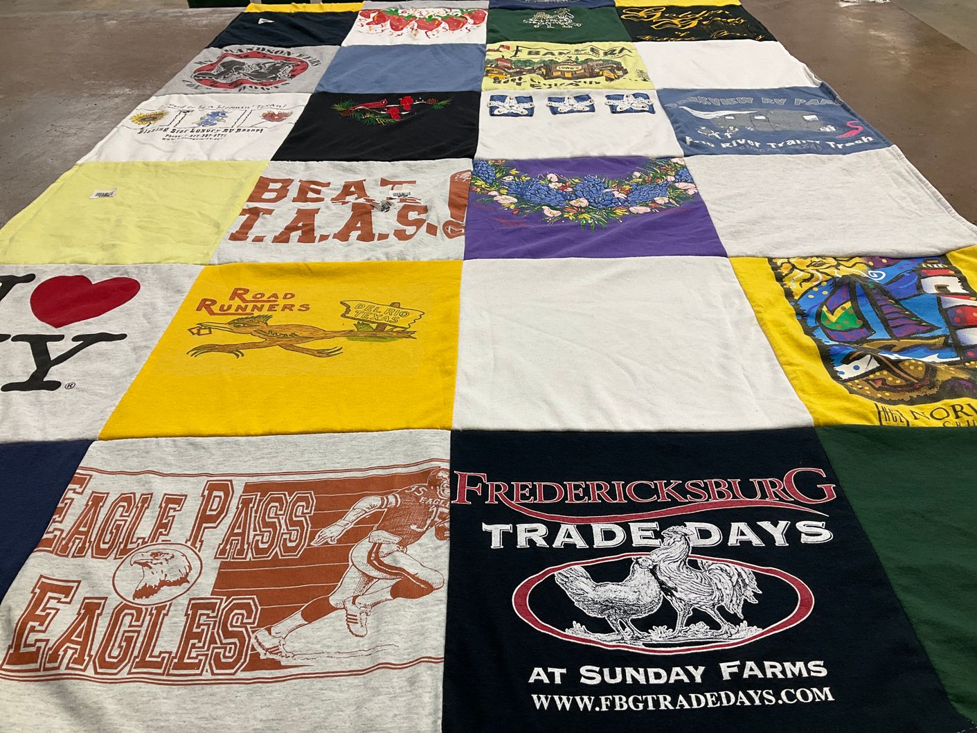 T-shirt quilt from eagle pass high school by Maria from TX