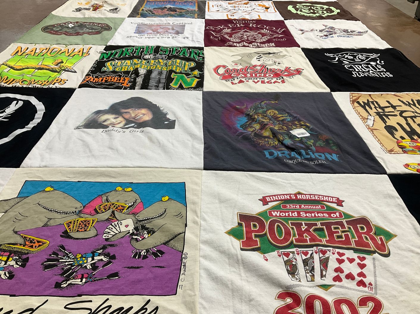 T-shirt quilt with poker, casinos themes by Kimberly from MN