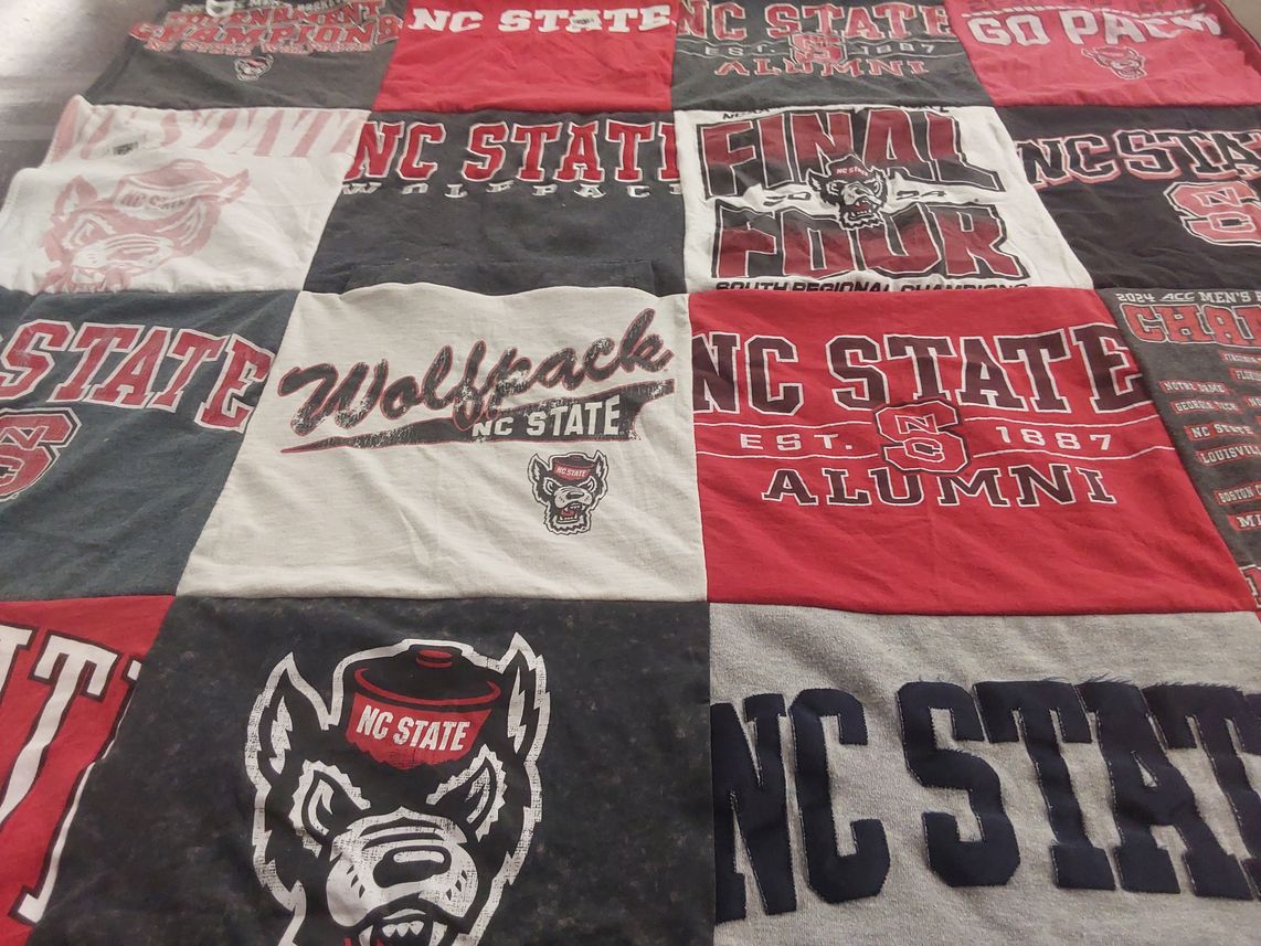 T-shirt quilt featuring north carolina state university wolfpack by Kristen from VA