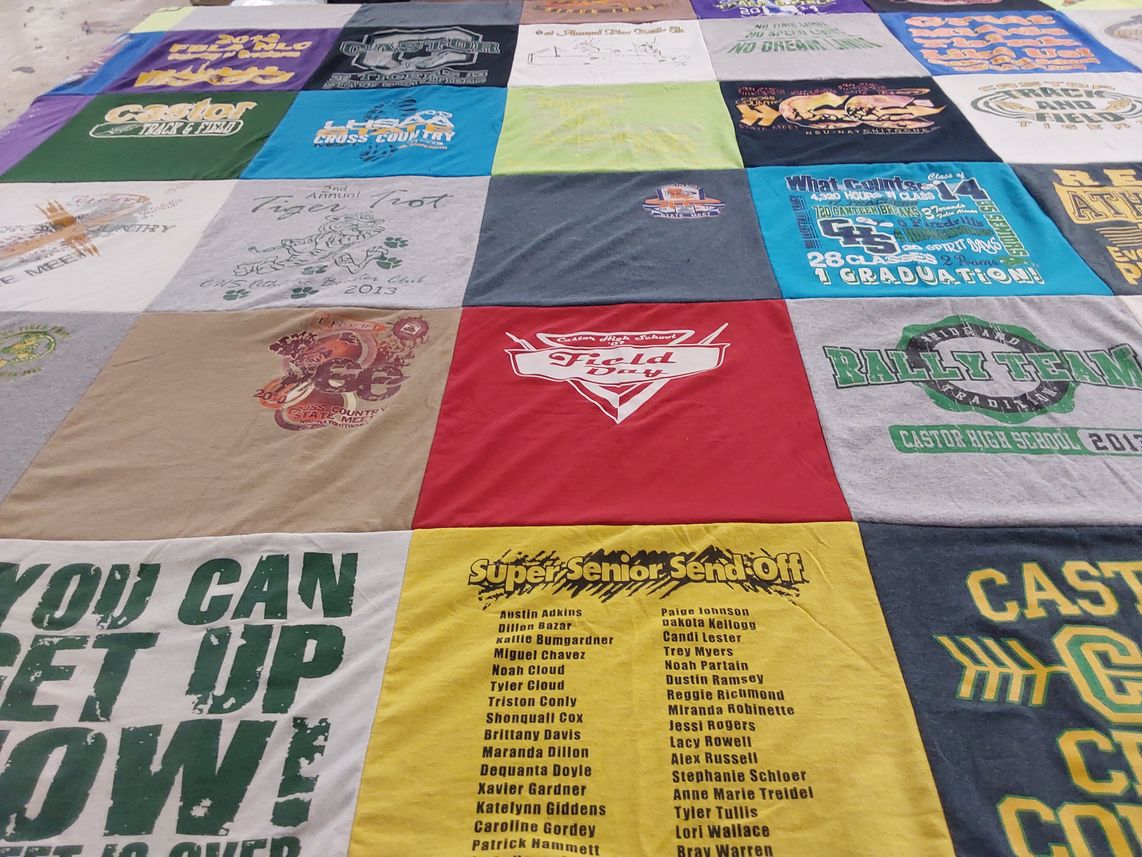 T-shirt quilt from castor high school by Charlene from LA