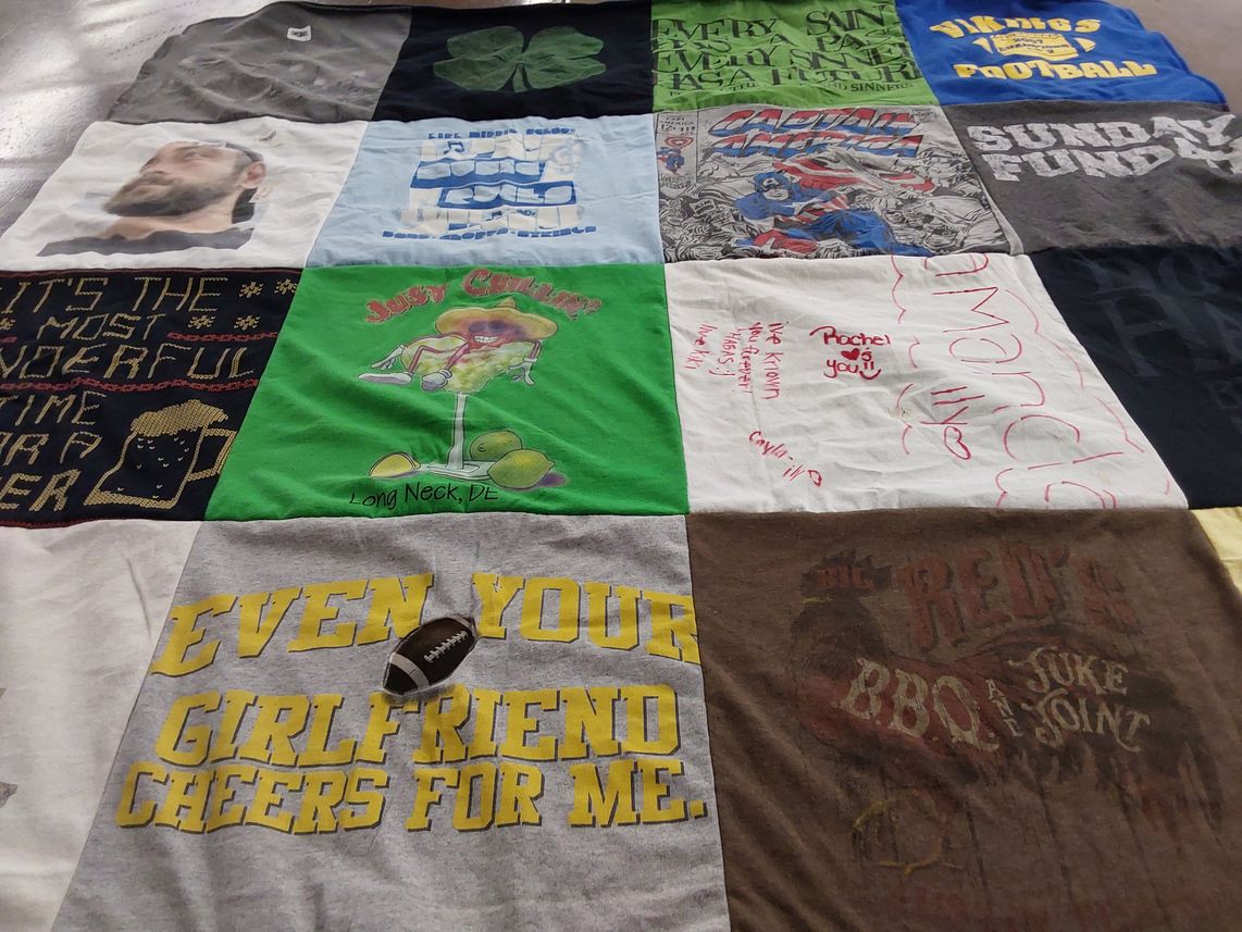T-shirt quilt featuring vikings by Wendy from DE