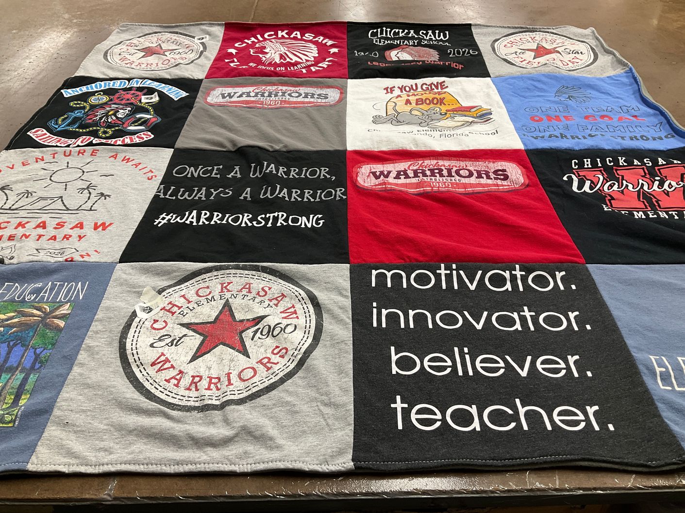 T-shirt quilt featuring chickasaw warriors by Heidi from FL