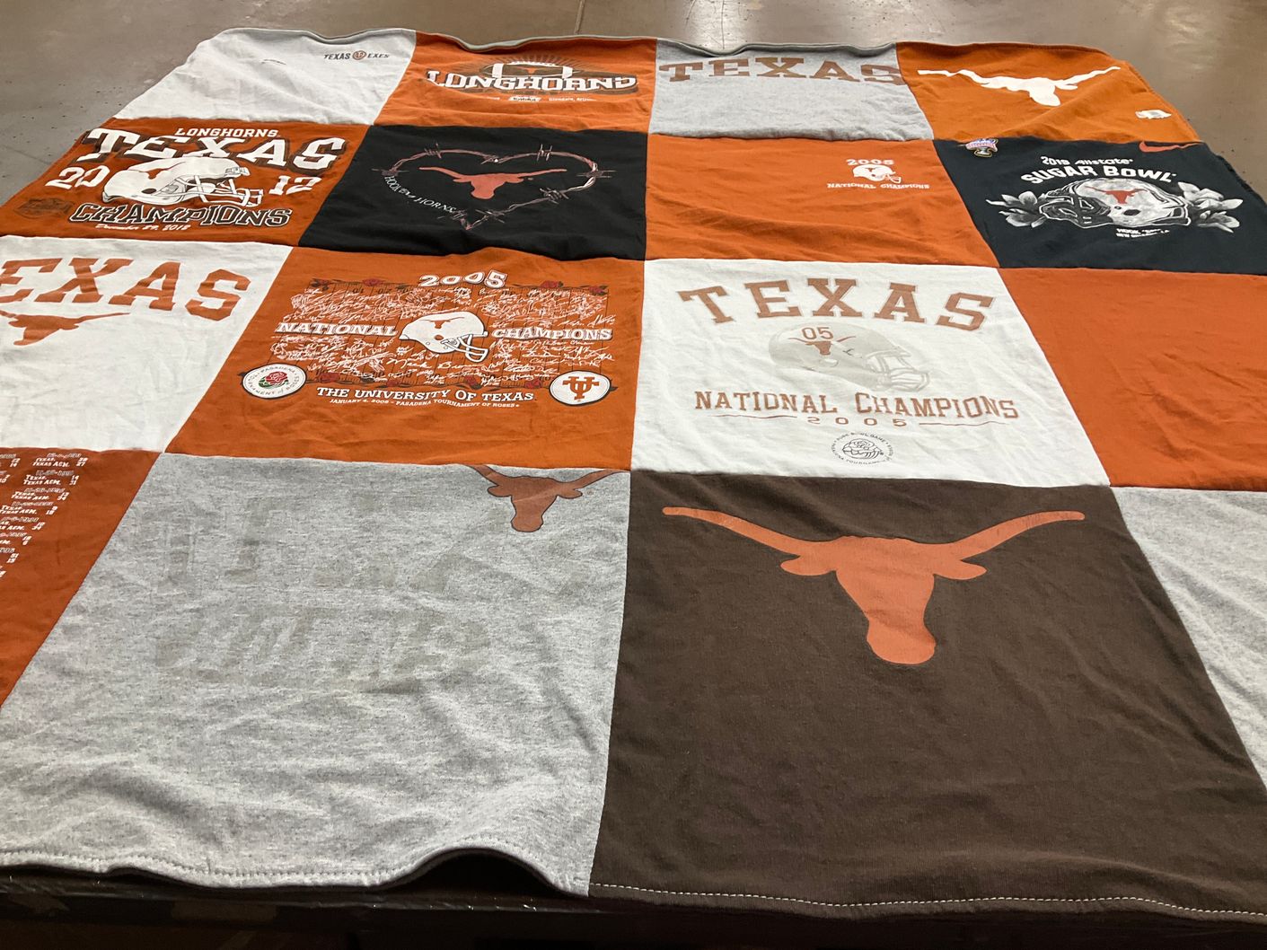 T-shirt quilt from the university of texas by Karen from TX