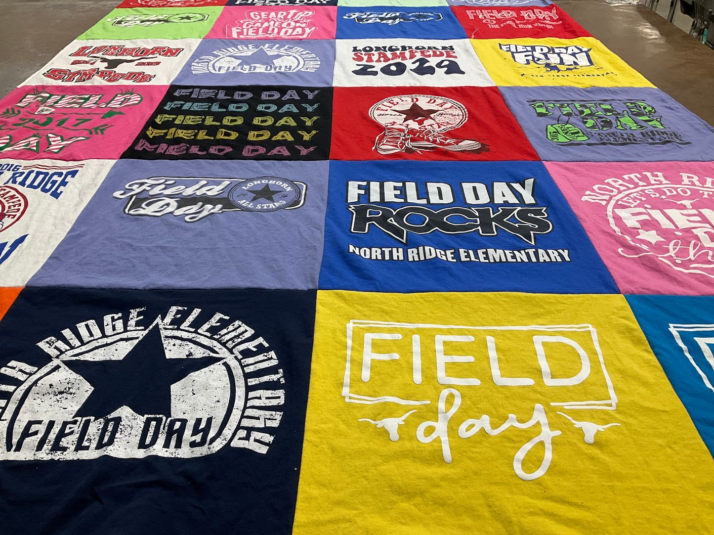 T-shirt quilt from north ridge elementary school by Dee from TX