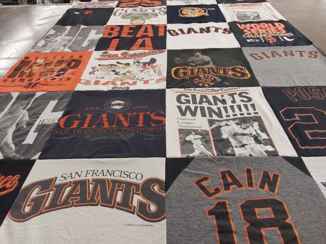 T-shirt quilt featuring san francisco giants by Karen from CA